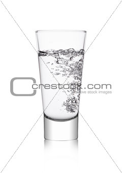 Elegant glass with healthy still clear water