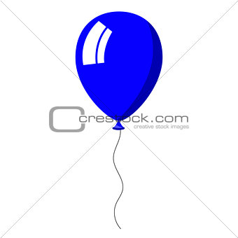 Blue balloon on white background