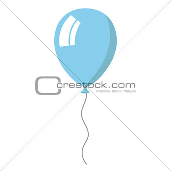 Skyblue balloon on white background