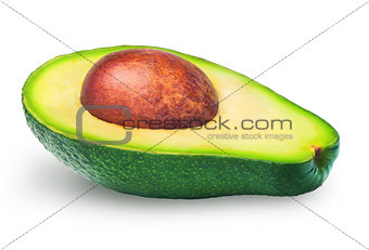 Half of avocado isolated