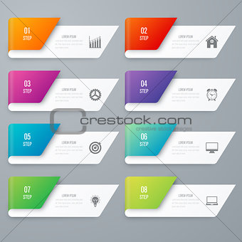 Infographic design template eight option.