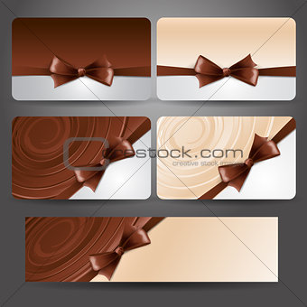 Gift card with chocolate bow and whirlpool