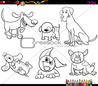 cartoon dogs characters coloring book