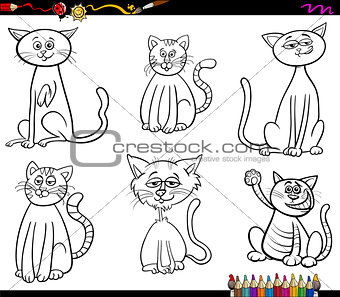 funny cats characters coloring book