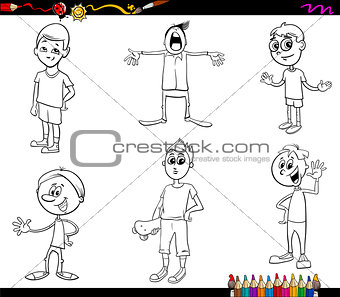 cartoon kids characters coloring book