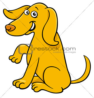 cute yellow dog cartoon comic character