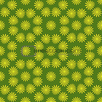 Flower seamless pattern bright green colors