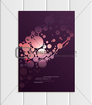 Vector brochure A5 or A4 format abstract circles and mountain landscape design element corporate style