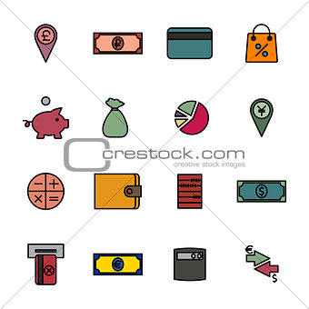Financial icons, vector illustration.