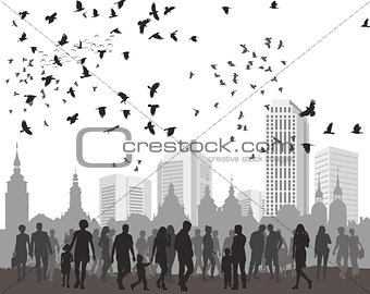People, city and natur