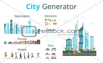 cartoon style city generator