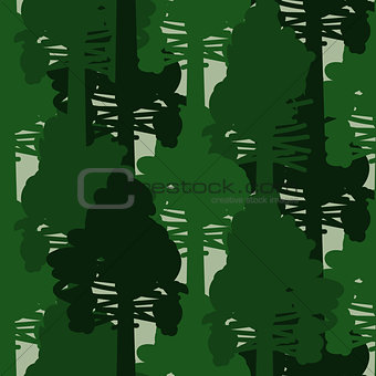 Camo forest green seamless vector pattern.