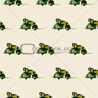 Cute camo mice design seamless vector pattern.