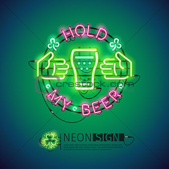 Hold My Beer Neon Sign Colorful