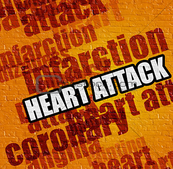 Healthcare concept: Heart Attack on the Yellow Brick Wall .