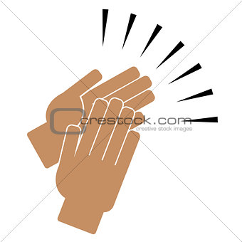 Clapping hands on a white background