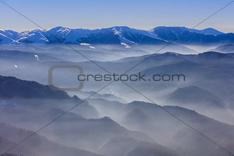 mountain landscape in winter 