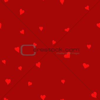 chaotic vector doodle hearts seamless pattern - for Valentine's day