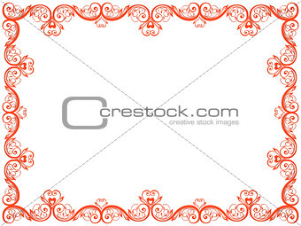 Red floral Valentine frame