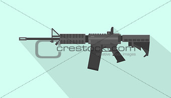 m4 carbine riffle gun with flat style and long shadow