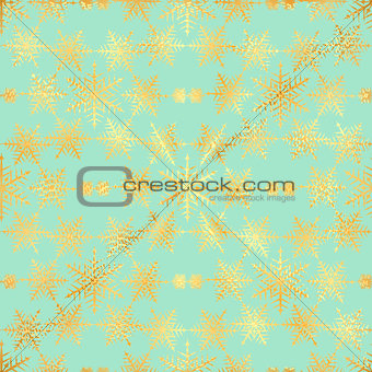 Gold Star and Gold Snowflake Seamless Pattern. seamless pattern with gold confetti stars and snowflake. Vector illustration. Shiny background. Luxury seamless pattern with gold snowflakes and stars