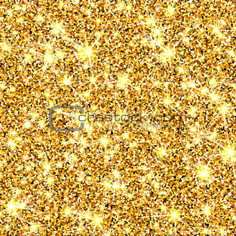 Gold glitter vector texture. Golden sparcle background. Luxory backdrop. Amber particles. Fashion gleam pattern for design party invitation, card, poster, banner, web