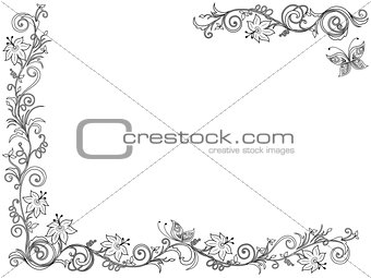 Floral frame as a greeting card