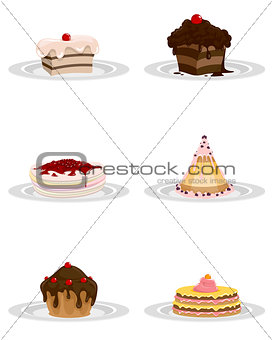 Set of desserts