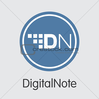 Digitalnote Cryptocurrency - Vector Colored Logo.