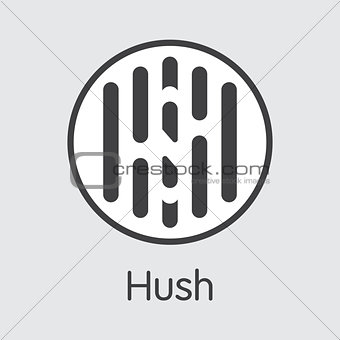 Hush Cryptocurrency - Vector Colored Logo.