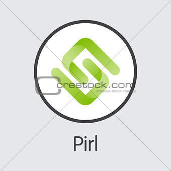 Pirl Cryptocurrency - Vector Colored Logo.