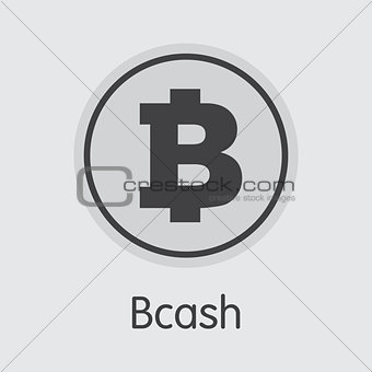 Bcash Cryptocurrency Coin. Vector Pictogram Symbol of BCH.