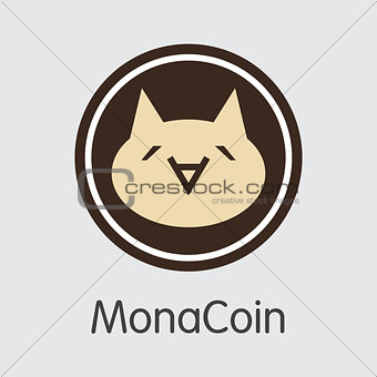 Monacoin - Cryptocurrency Coin Illustration.