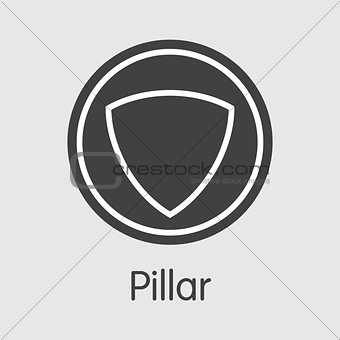 Pillar Cryptocurrency. Vector PLR Web Icon.