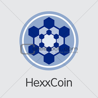 Hexxcoin Digital Currency. Vector HXX Coin Pictogram.