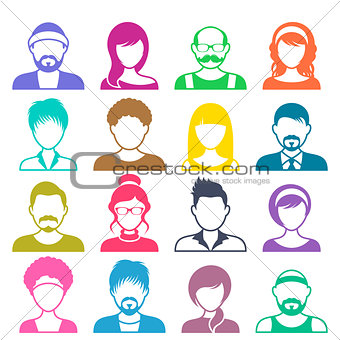 Colorful vector avatar icons