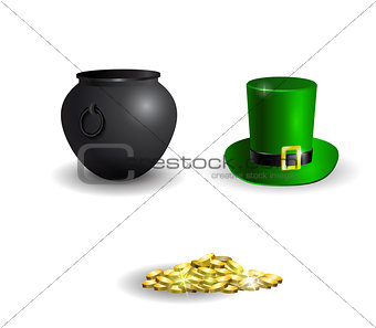 Set of elements for St Patrick s Day