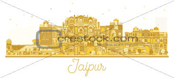 Jaipur India City skyline golden silhouette.