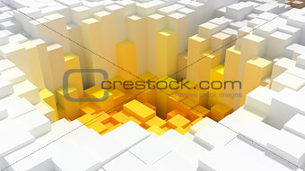 Abstract background of cubes of different colors