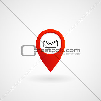 Red Location Icon for Message