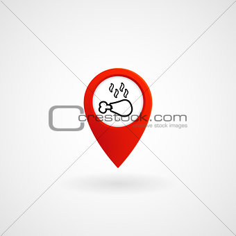 Red Location Icon for Steak House