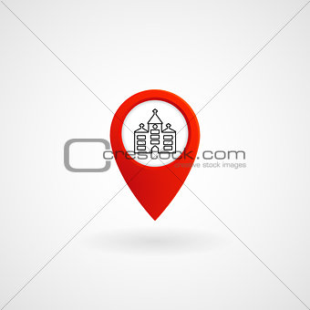 Red Location Icon for The Church