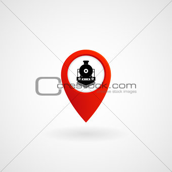 Red Location Icon for Train Station