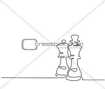 Chess pieces queen and king