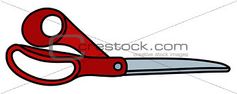 The red big scissors