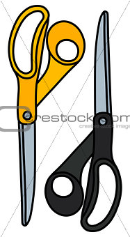 Black and yellow scissors