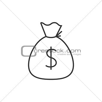 Sack of money outline icon