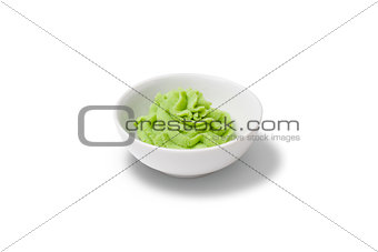 Wasabi for sushi and rolls white background
