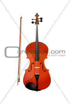 Red violin isolated, Vector Illustration of Fiddle