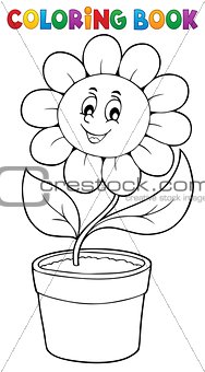 Coloring book flower topic 5